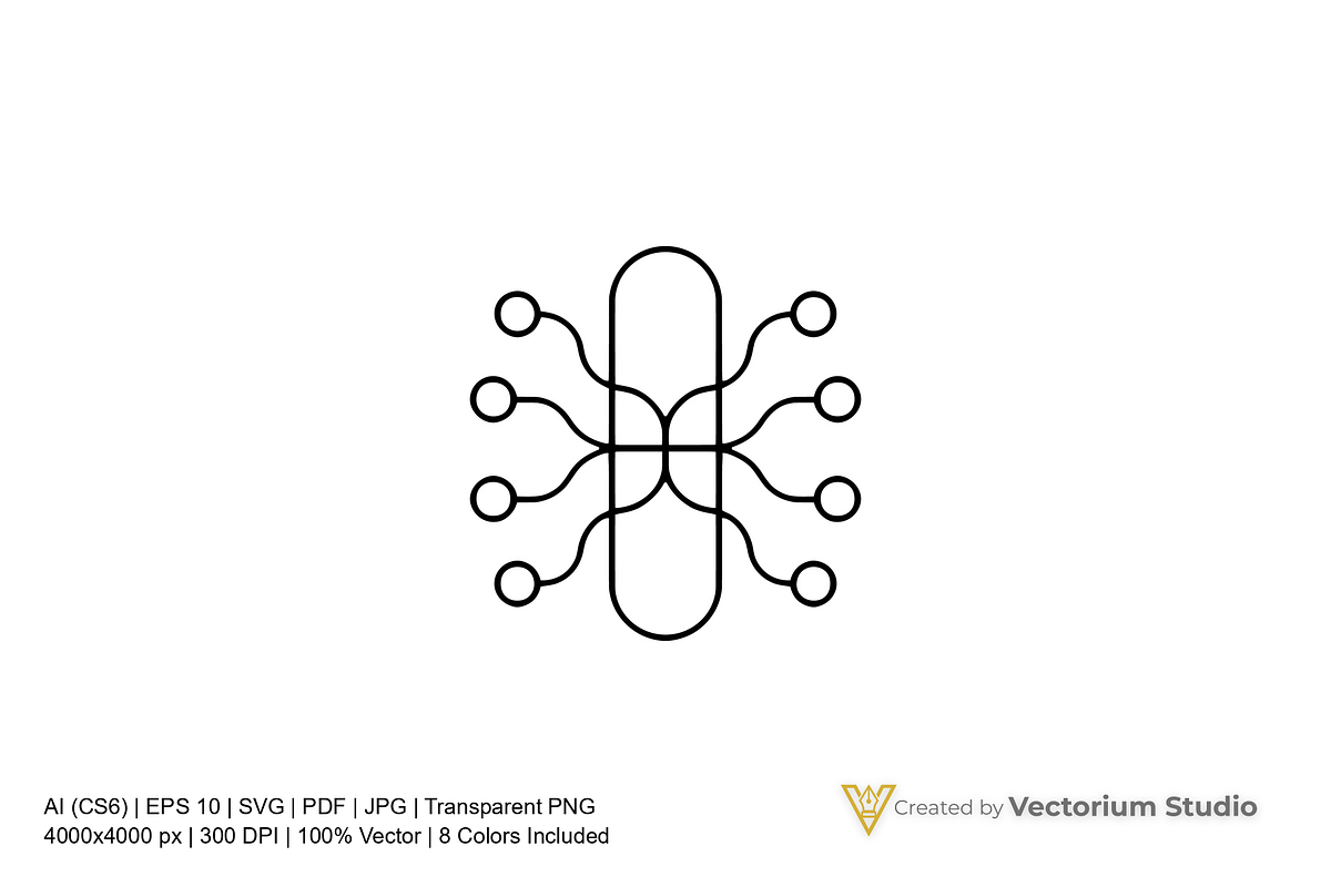 Circuit Node Abstract Logo, a Branding & Logo Template by Vectorium Studio (Photo 3 of 16)