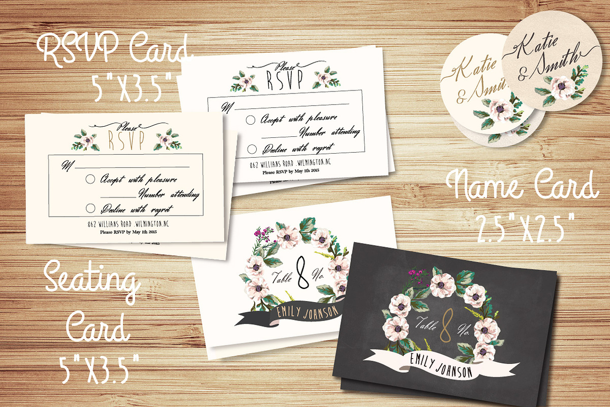 Wedding invitation suite Templates, an Invitation Template by Graphic Box (Photo 4 of 5)