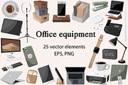 Office devices vector clipart, an Object Illustration by ApetekMarket (Thumbnail 1 of 4)