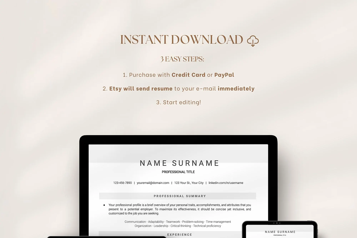 Clean Minimalist Resume Template, a Resume Template by OkiDocs Resume Templates (Photo 9 of 11)