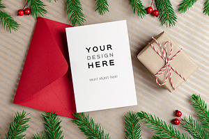Christmas Greeting Card Mockup