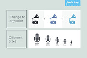 Music Glyph Icons V2, a Solid Icon by Jumbo Icons (Thumbnail 3 of 5)