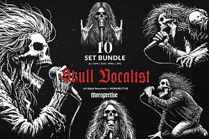 10 Bundle Dark Art Skull Vocalist, an Illustration by Morspective