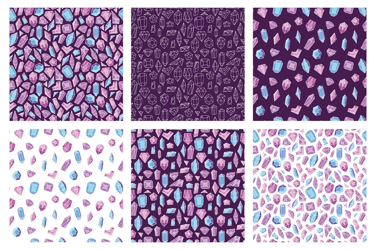 Hand drawn doodle bundle with gems, a Pattern Graphic by altanaka (Photo 2 of 3)