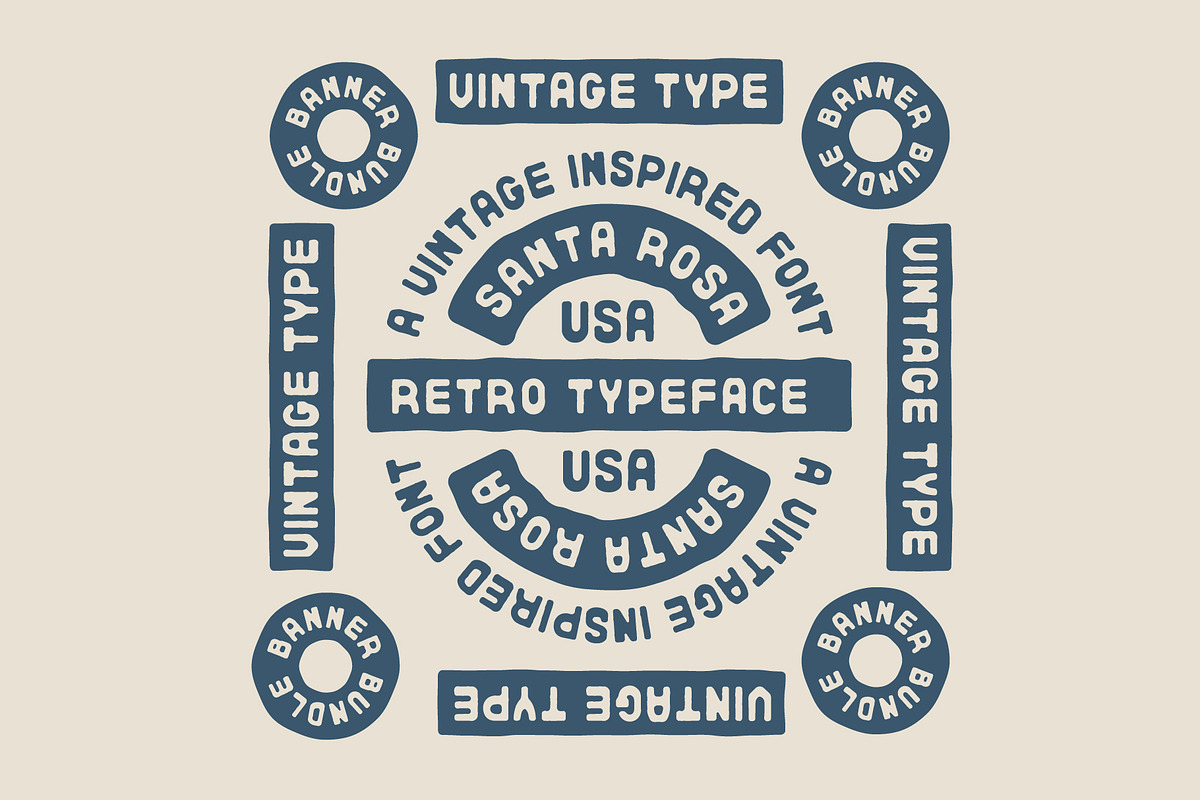 Santa Rosa Typeface Bundle, a Sans Serif Font by NienowBrand (Photo 7 of 9)