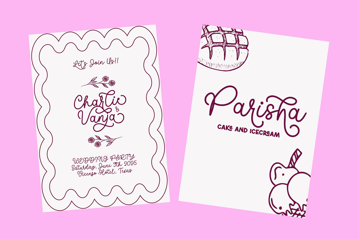 Picky Mother - Cute Monoline Font, a Script Font by Airotype (Photo 6 of 12)
