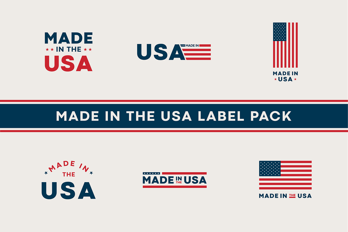 Made In The USA Label Pack, an Object Graphic by Michael Peretti Studios (Photo 1 of 5)