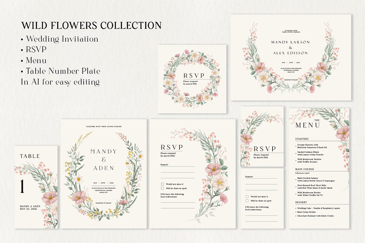 Floral Tales Wedding cards & clipart, an Invitation Template by Garden in frame (Photo 3 of 10)