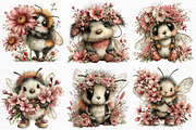Whimsical Spring Bee Clipart PNG, an Illustration by Craft Nest (Thumbnail 6 of 11)