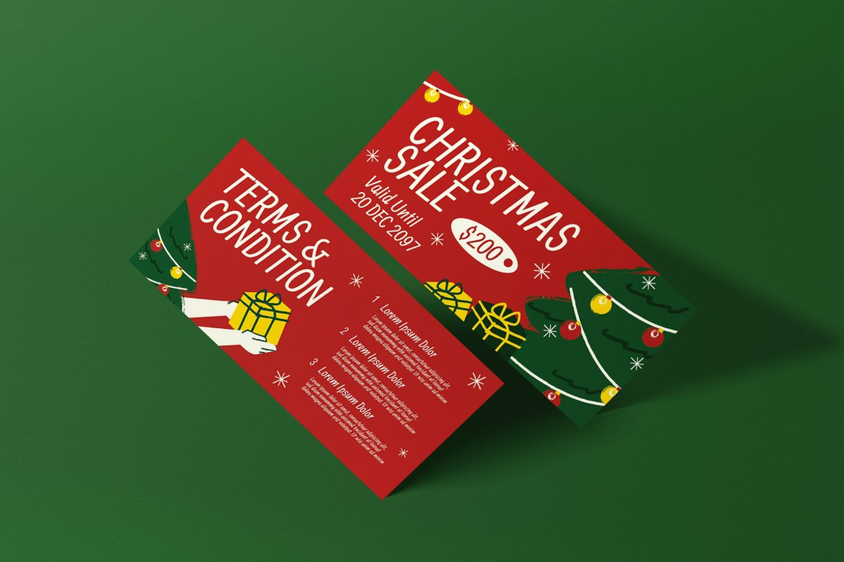 Christmas Sale Voucher, a Card Template by graphicook (Photo 3 of 3)