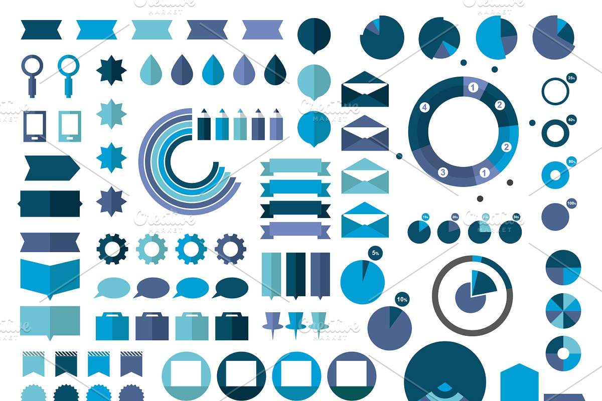 Mega set of infographics flat design, a Work Illustration by VectorAN