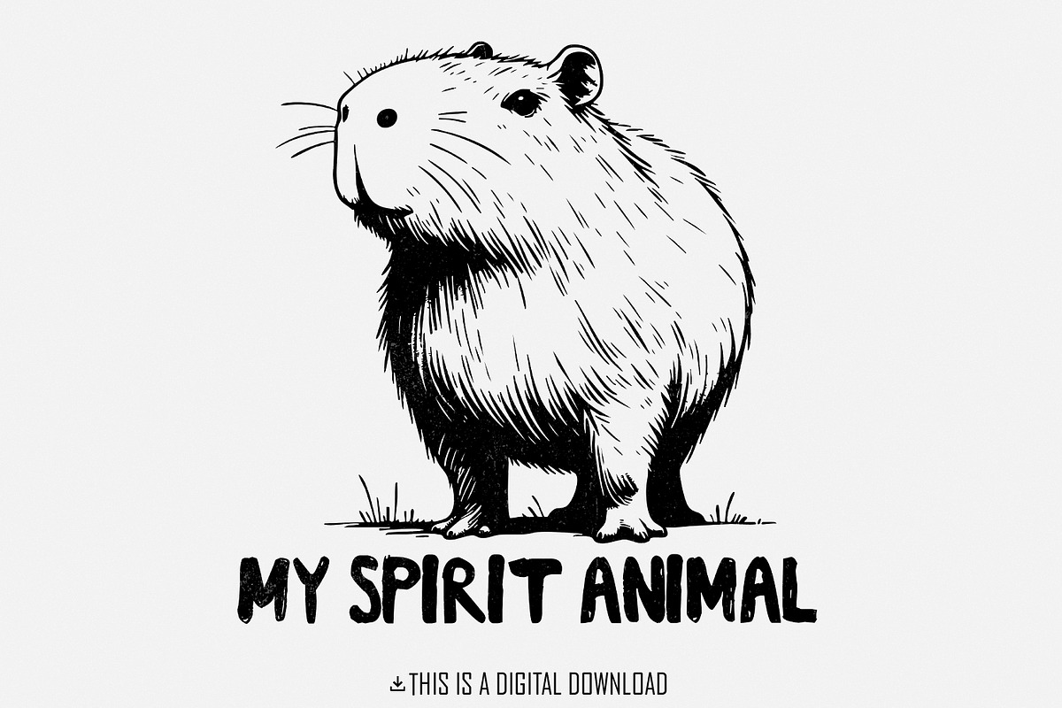 Capybara Spirit Animal PNG, an Illustration by SharpMarketplace (Photo 1 of 9)