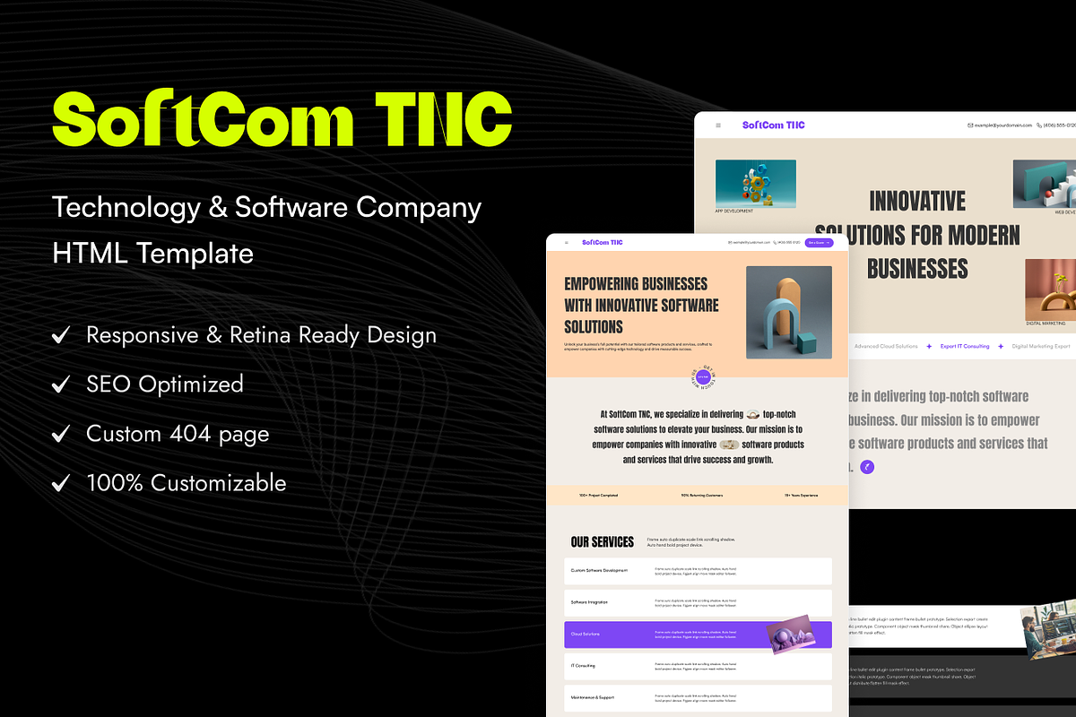 Softcom TNC - Modern Agency Website