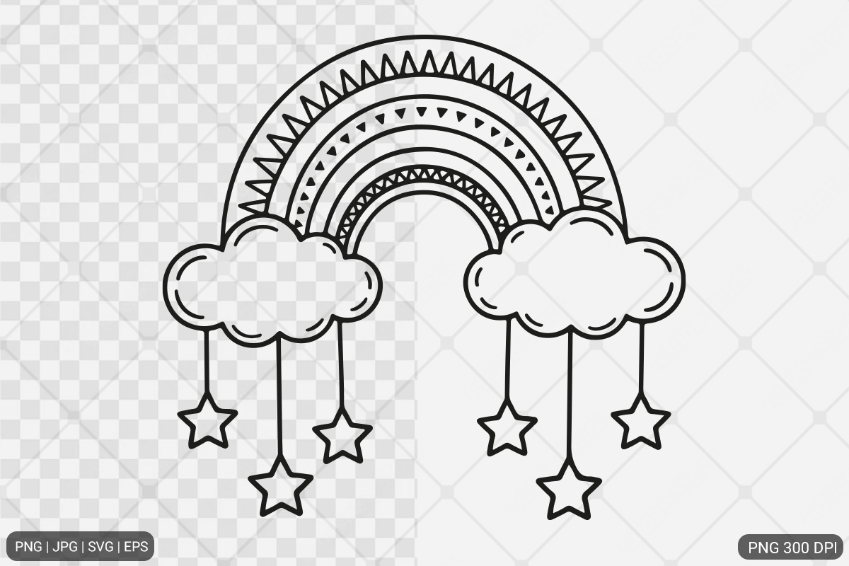 Dreamy Rainbow Cloud SVG PNG Bundle, an Illustration by Actual Pixel (Photo 3 of 8)