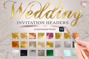 Wedding Invitation Photoshop Styles, a Layer Style Add-On by Photohacklovers
