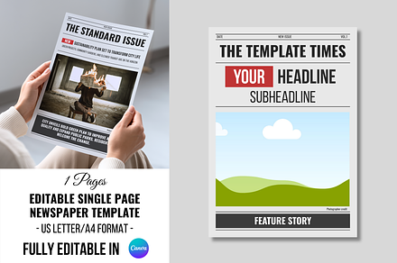 Front Page Newspaper Template, a Magazine Template by ZoloDesignHub