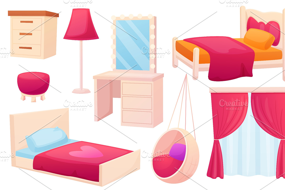 Girl bedroom elements. Chest of, an Object Illustration by LadadikArt (Photo 3 of 3)