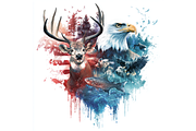 Prompt Watercolor America Clipart, a Decorative Illustration by Creative design (Thumbnail 4 of 7)