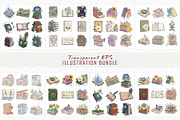 Collection of vintage floral books, a Decorative Illustration by Sofia's Fashion (Thumbnail 2 of 4)