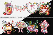 Pink Gingham Summer Florals, a Graphic by Artnoy (Thumbnail 2 of 5)