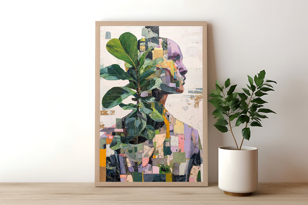 Cubist Floral Portrait Illustration, a Decorative Illustration by Housui Patterns (Photo 14 of 17)