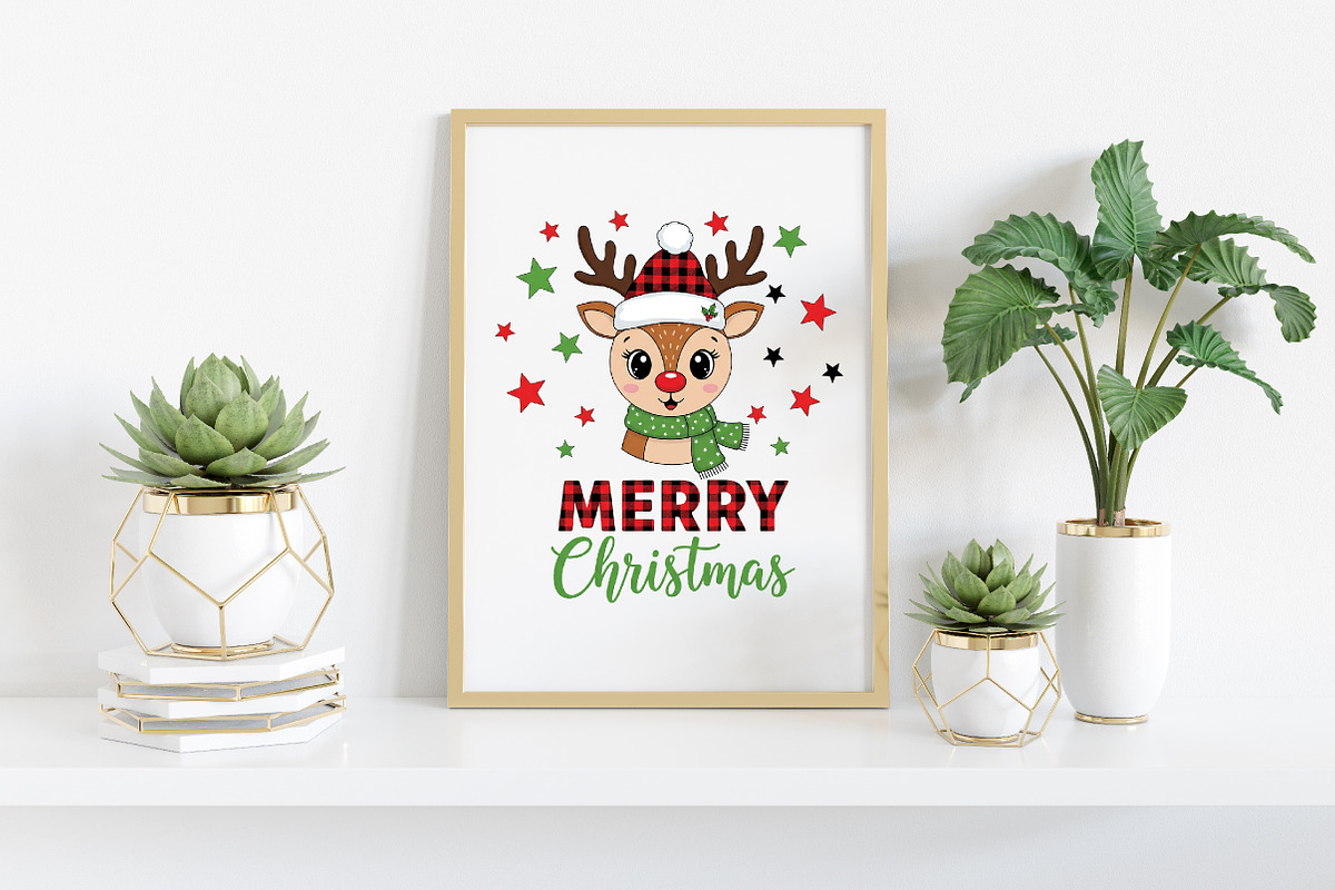 Cute Reindeer Merry Christmas, an Illustration by Craft Nest (Photo 5 of 6)
