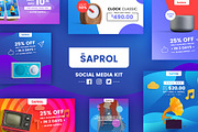 Saprol Social Media Kit, a Social Media Template by CaDesign (Thumbnail 1 of 6)