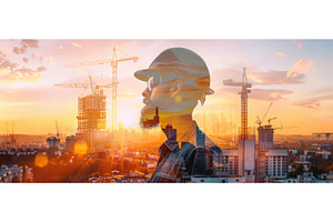 Double exposure of construction, an Industrial Photo by piter.goskov