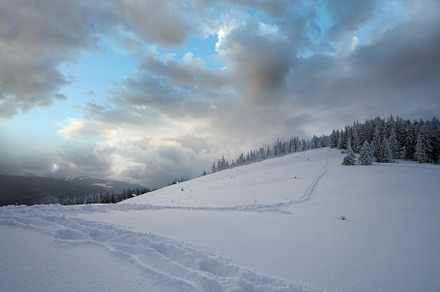 winter mountain landscape, a Nature Photo by YuriyB