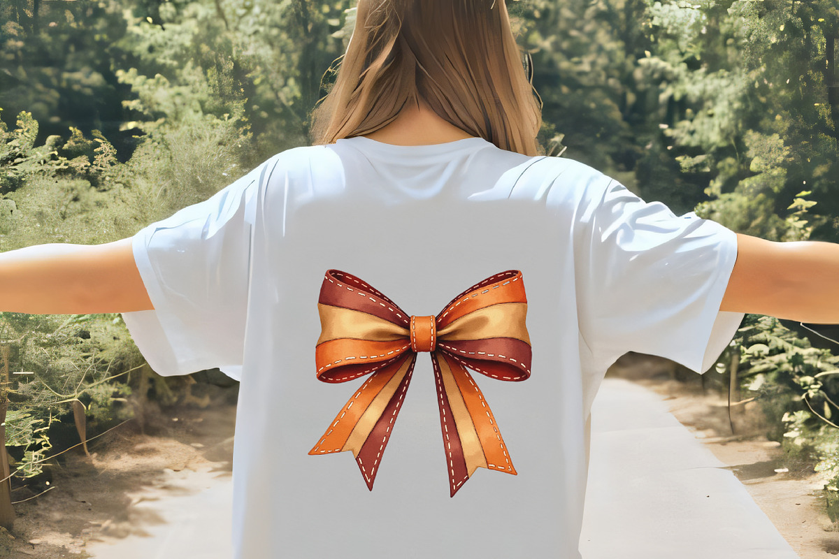 Watercolor Autumn Patchwork Bow Clip, an Illustration by CrexoraLab (Photo 5 of 5)