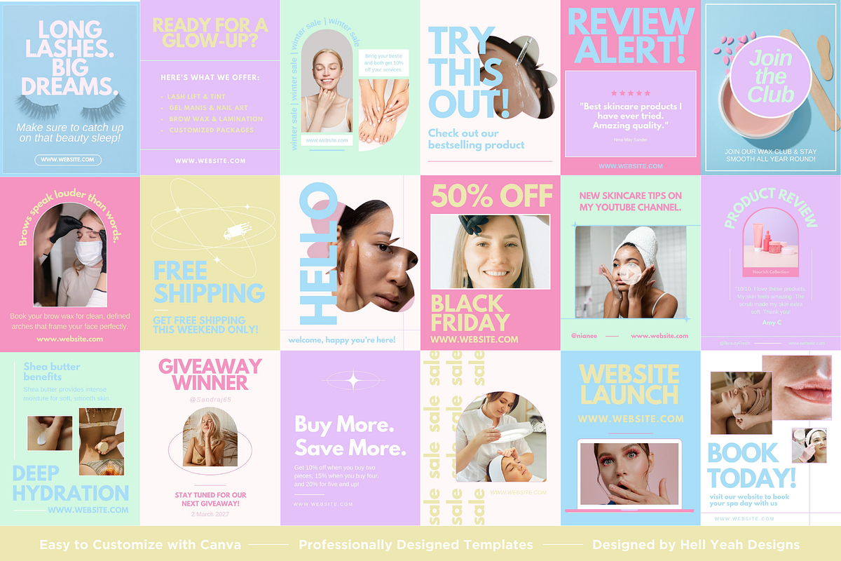 Pretty Pop Instagram Templates Pack, a Social Media Template by HellYeahDesigns (Photo 3 of 9)
