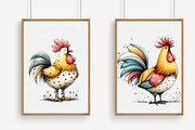 Whimsical Farm Rooster Clipart, an Illustration by Libby Wishes (Thumbnail 4 of 7)
