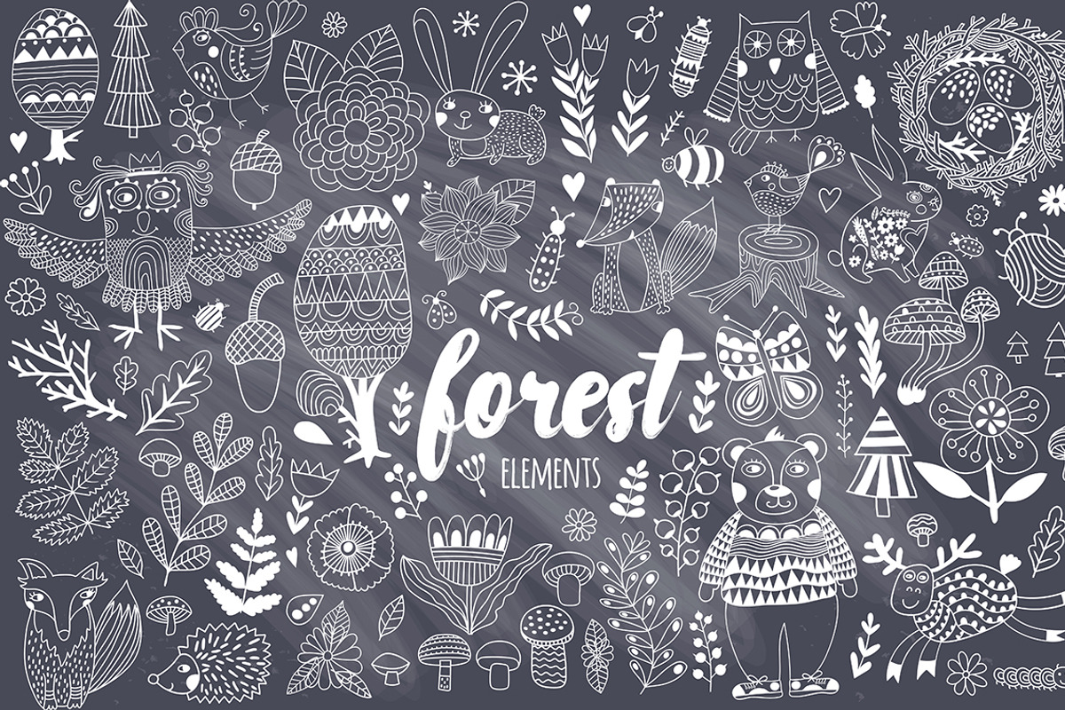 Forest handrawn doodle collection, an Animal Illustration by Markovka (Photo 5 of 7)