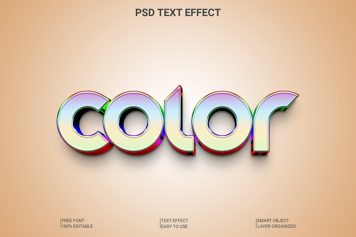 Color 3d text style effect, a Layer Style Add-On by Imamul001