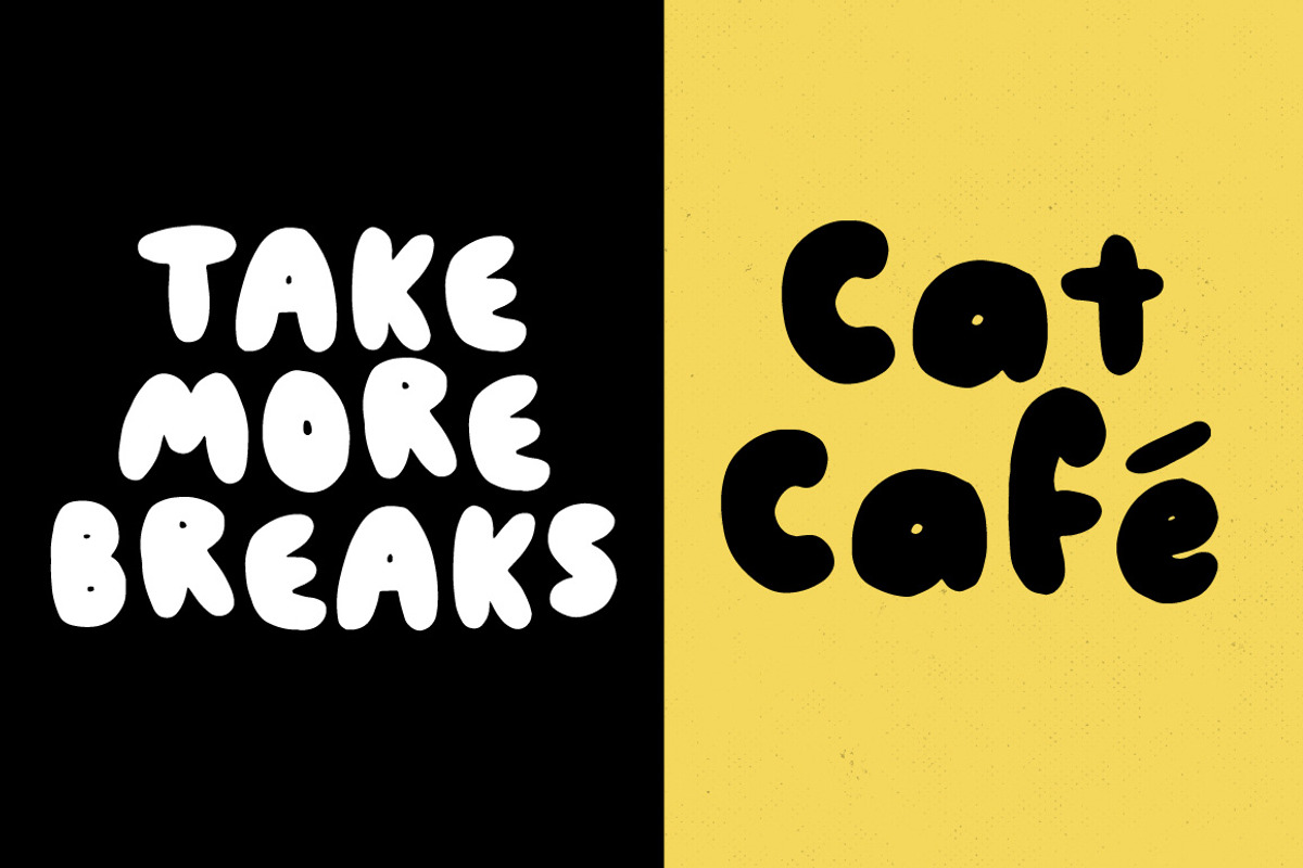 Peanut Butter Bubble Font, a Sans Serif Font by Lemonade Pixel (Photo 2 of 6)