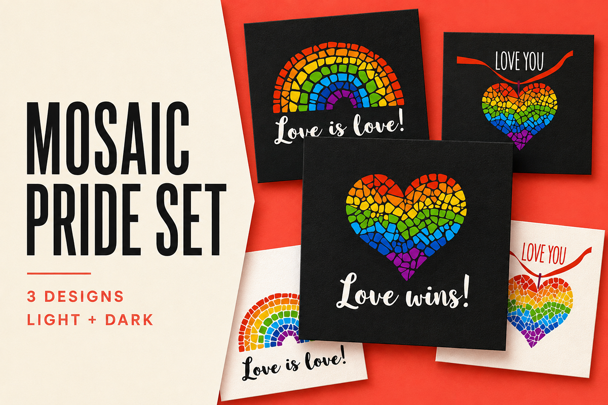 Pride Month Design Elements, a Decorative Illustration by Lena Kedrova (Photo 1 of 7)