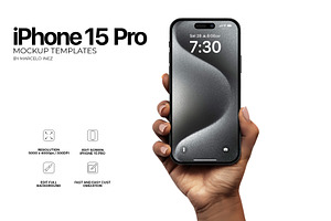 iPhone 15 Pro in Hand Mockup