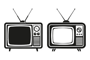 Monochromatic Retro Television Set, an Object Graphic by Billah Hub