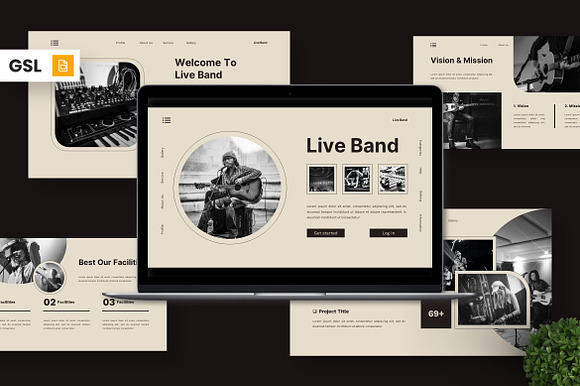 Live band - Music Google Slide preview 7