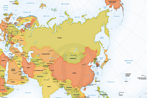 Vector Map Of Continent Asia