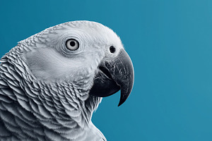 African grey parrot with detailed, an Animal Photo by MistyDay