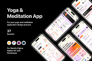 Yoga & Meditation App, an UI Kit Template by flr.24 (Thumbnail 1 of 2)