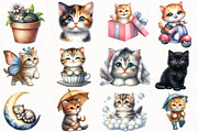 Cute Cat Sublimation Clipart, an Illustration by OK Design (Thumbnail 2 of 5)