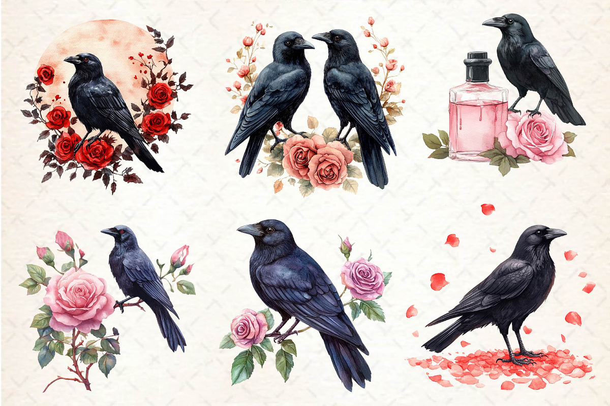Creepy Crow Clipart, an Illustration by Dream Creation (Photo 7 of 7)