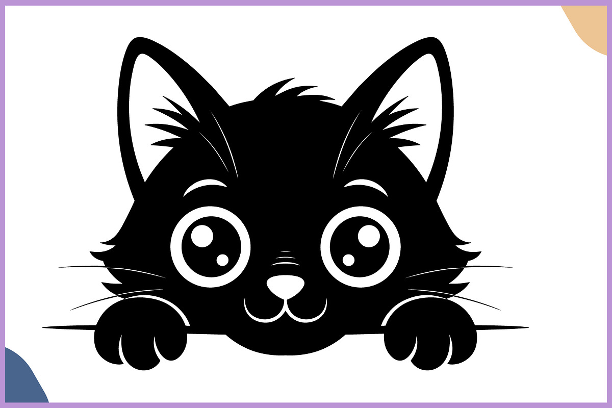 Black Cat Peeking Clipart SVG Bundle, an Animal Illustration by Gfx Expert Team (Photo 10 of 18)