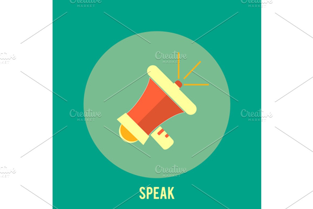 Icon of megaphone. Speak concept