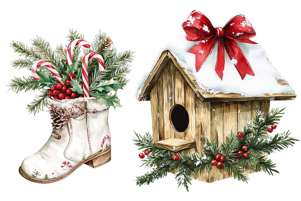 Christmas Farm Clipart, a Seasonal Illustration by CitraGraphics (Photo 4 of 5)