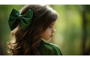 fashion green bow ai generated, a Beauty & Fashion Photo by pikepicture