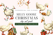 Silly Goose Christmas Clipart PNG, an Object Graphic by Printable Pretty Studio (Thumbnail 3 of 5)