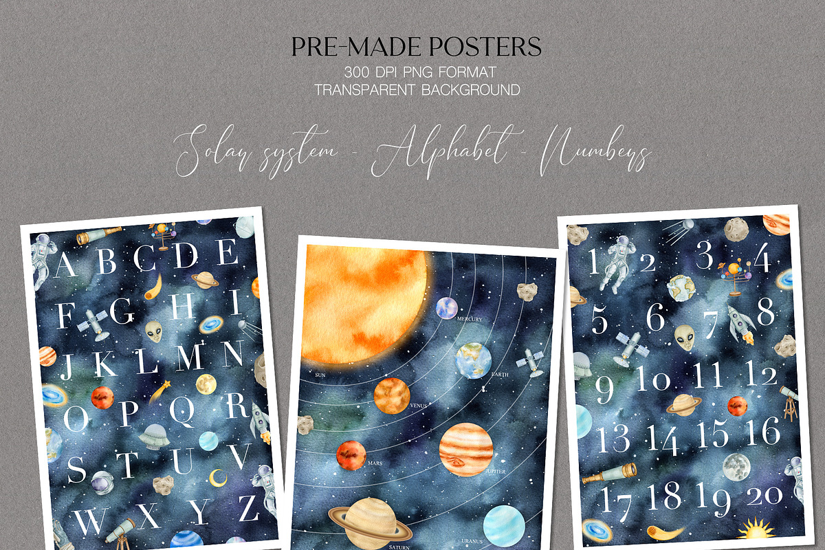 Astronomy watercolor collection, an Illustration by CrystalinaShop (Photo 9 of 10)